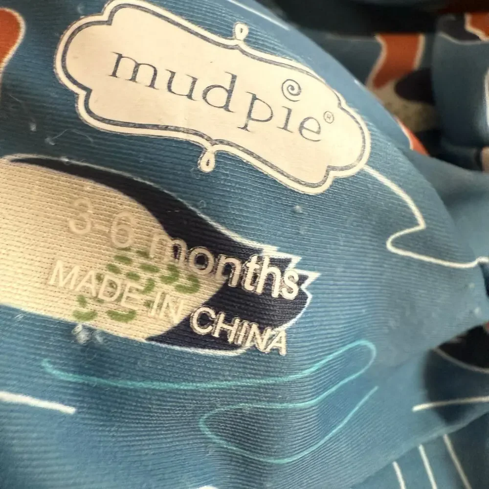 Mudpie Hat 3-6 Months Mud Pie Swim Summer Sun Chin Strap Duck Print Baby Boy